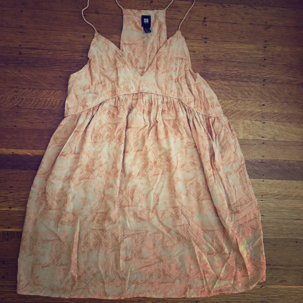 Insight spaghetti strap pink flowy floral dress